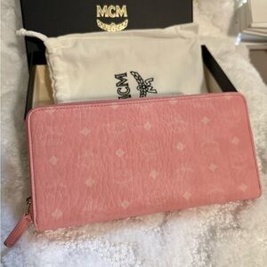 MCM Blush Pink Zip-Around Wallet